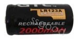 Nabíjecí Li-ion 123A akumulátor 2000mAh 