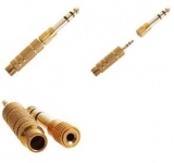 Pozlacená redukce jack 6.3 mm samec na 3.5 mm samici + 