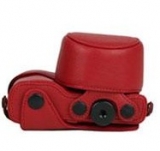Kožené pouzdro pro SONY NEX-3 /5 16mm červené