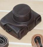 Luxusní Kožené pouzdro pro FUJIFILM X10 (LC-X10) tmavě hnědé