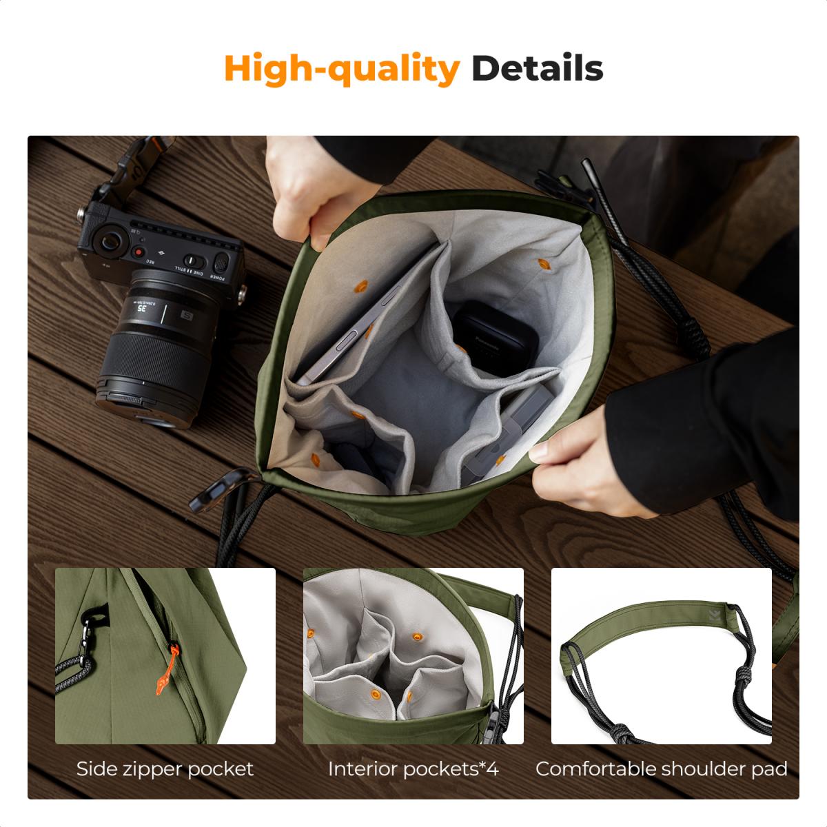 K&F Concept foto brašna Urban Wander U11 Sling Bag 5L zelená