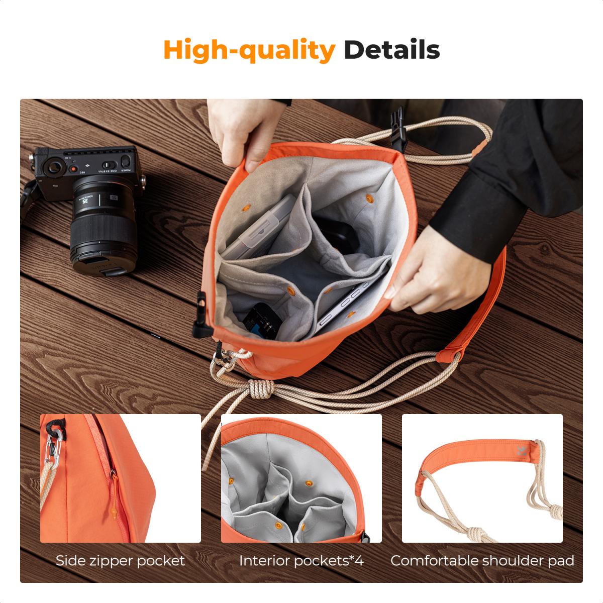 K&F Concept foto brašna Urban Wander U11 Sling Bag 5L oranžová
