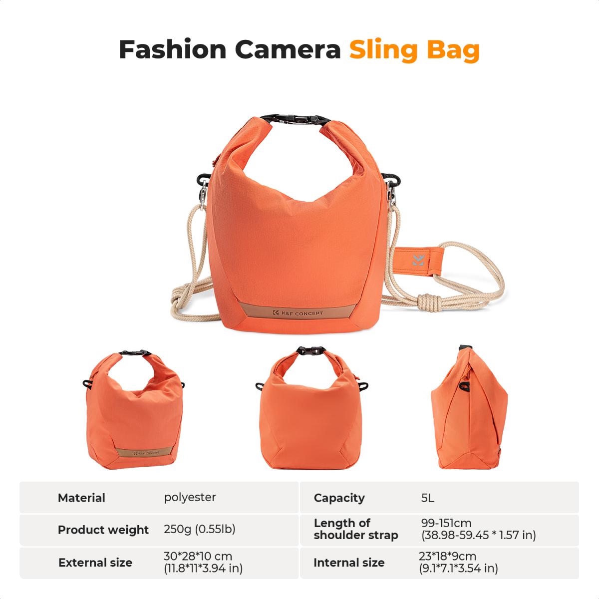 K&F Concept foto brašna Urban Wander U11 Sling Bag 5L oranžová