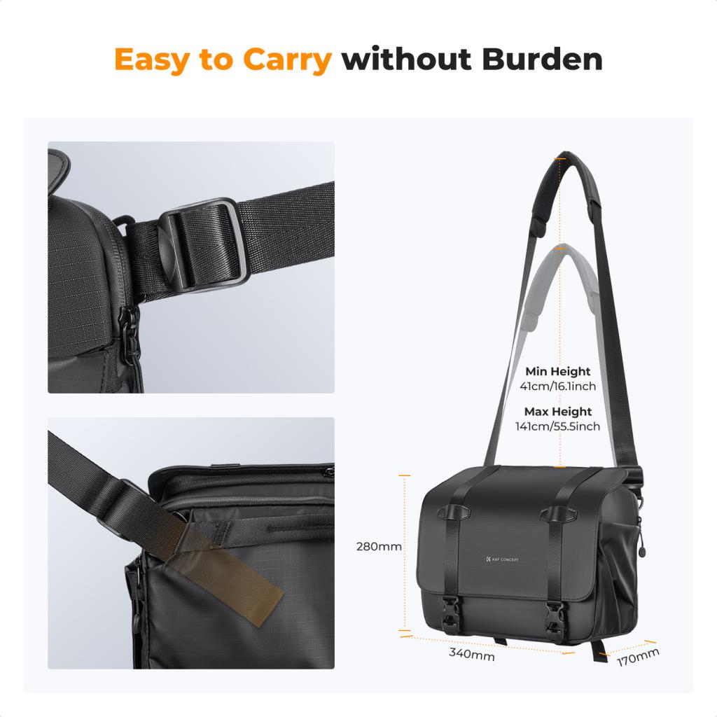 K&F Concept foto brašna Urban Wander U10 Sling Bag 10L černá