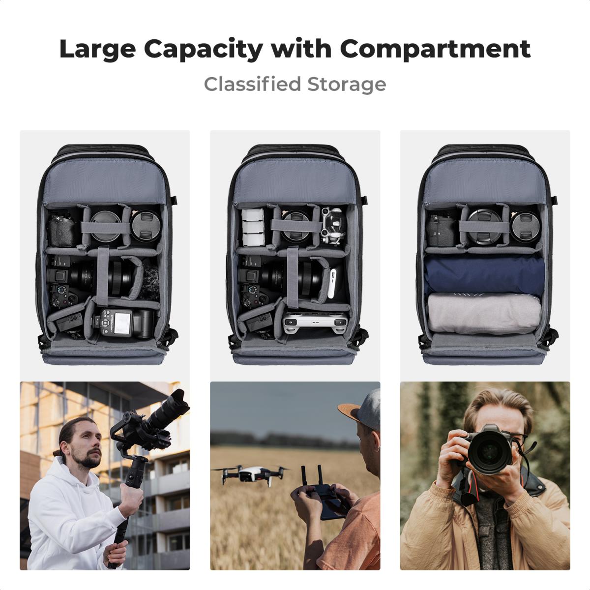 K&F Concept Prostorný Outdoor foto batoh 25L Star Wander 03