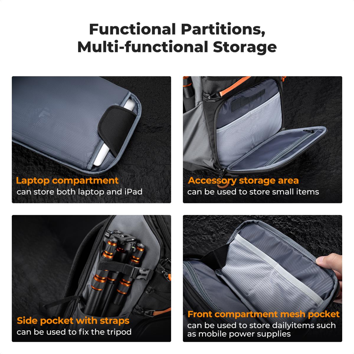 K&F Concept Prostorný Outdoor foto batoh 25L Star Wander 03