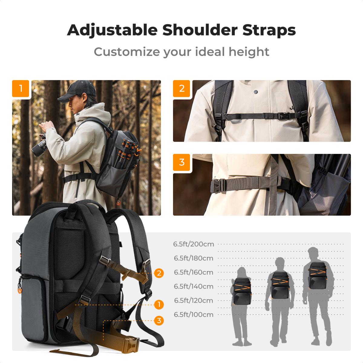 K&F Concept Prostorný Outdoor foto batoh 25L Star Wander 03