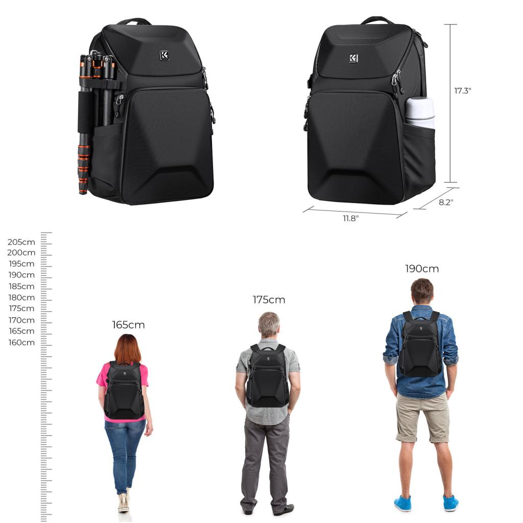 K&F Concept Odolný foto batoh 20L Nature Wander 02 černý