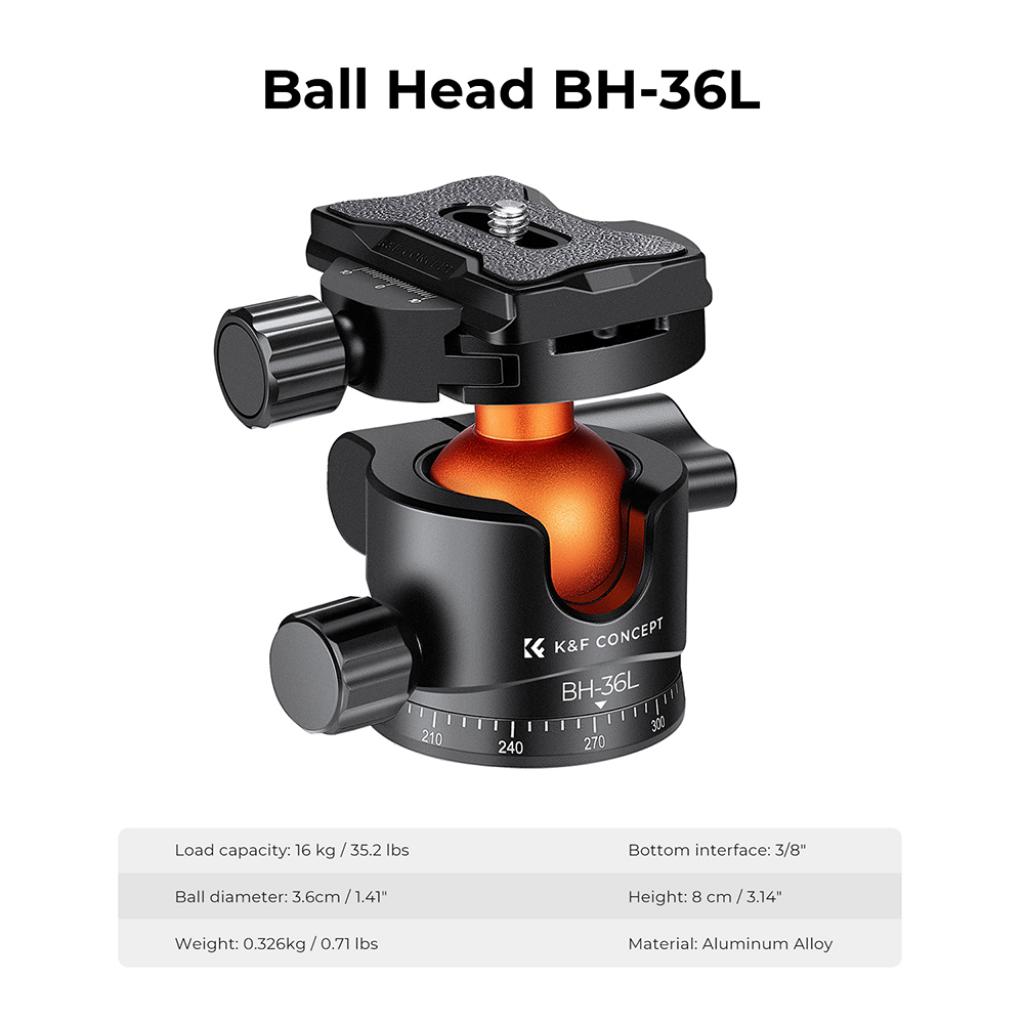 Profesionální kulová hlava K&F Concept BH-36L