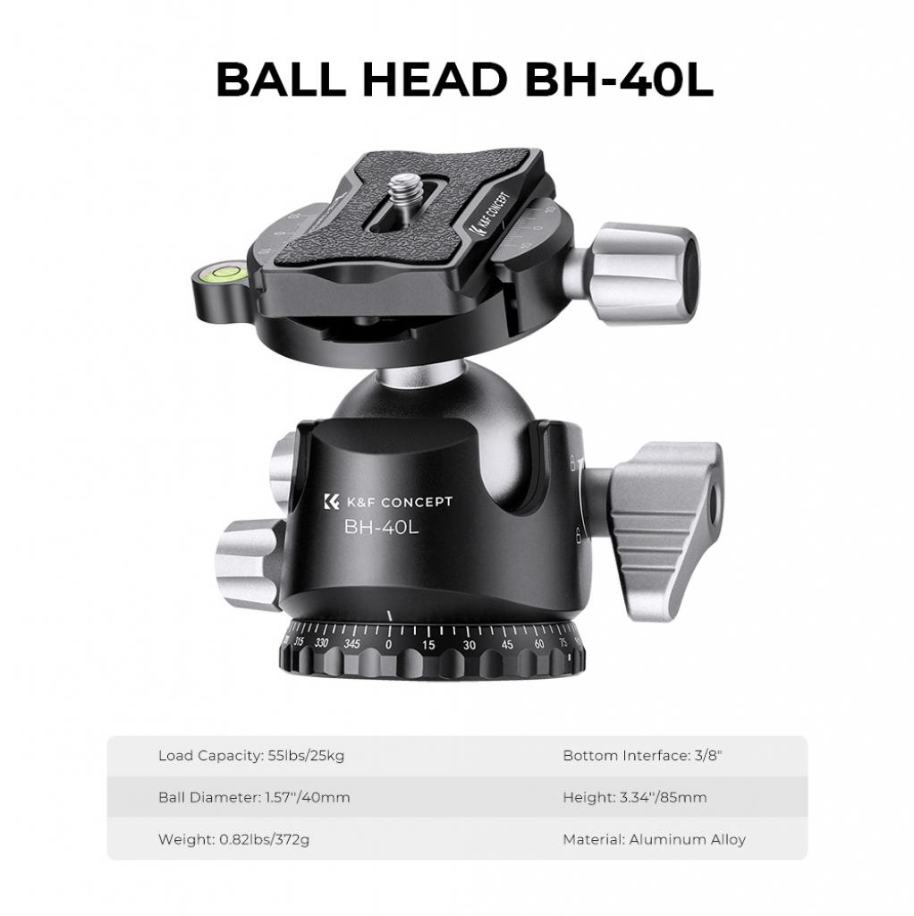 Profesionální kulová hlava K&F Concept BH-40L