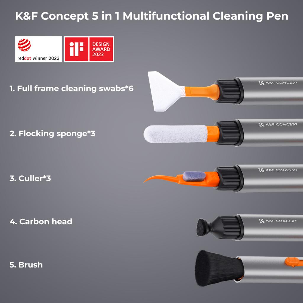 K&F Concept čistící sada pro osobní elektroniku a snímače velikosti APS-C, 12v1