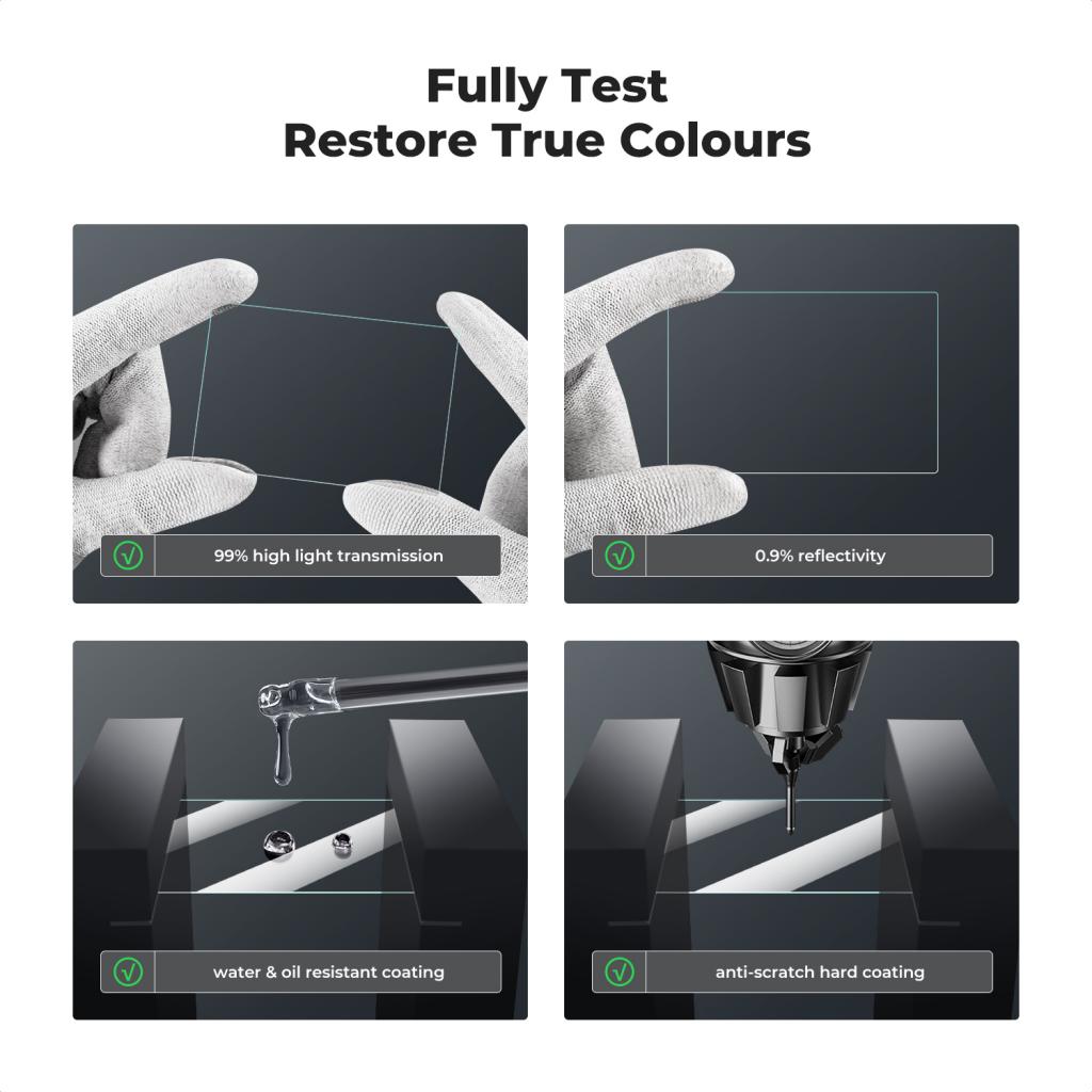 K&F Concept ochranné sklo displeje pro fotoaparáty Nikon Z9, Z8, 3 kusy v setu s dalším příslušenstvím