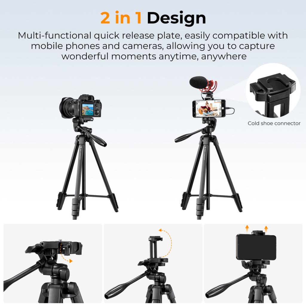 K&F Concept základní fotografický stativ o výšce až 150cm