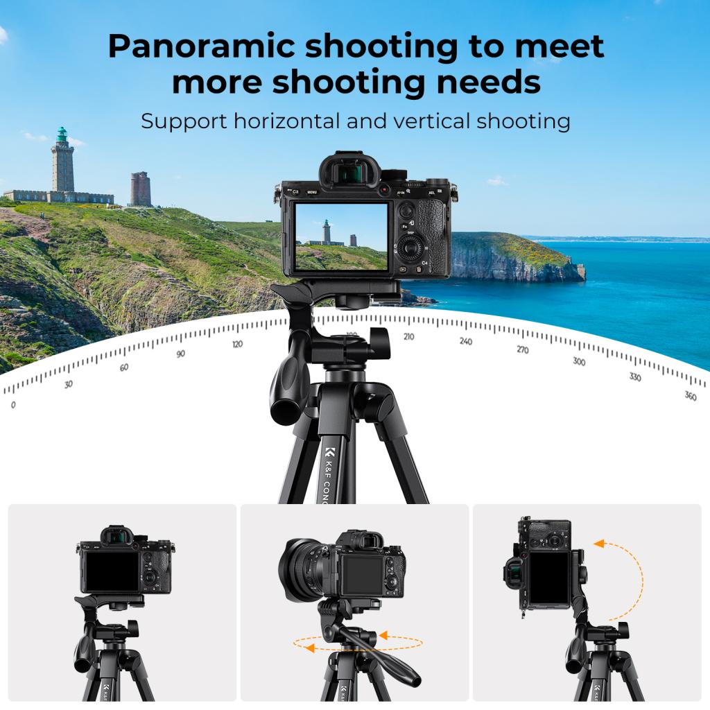 K&F Concept základní fotografický stativ o výšce až 150cm