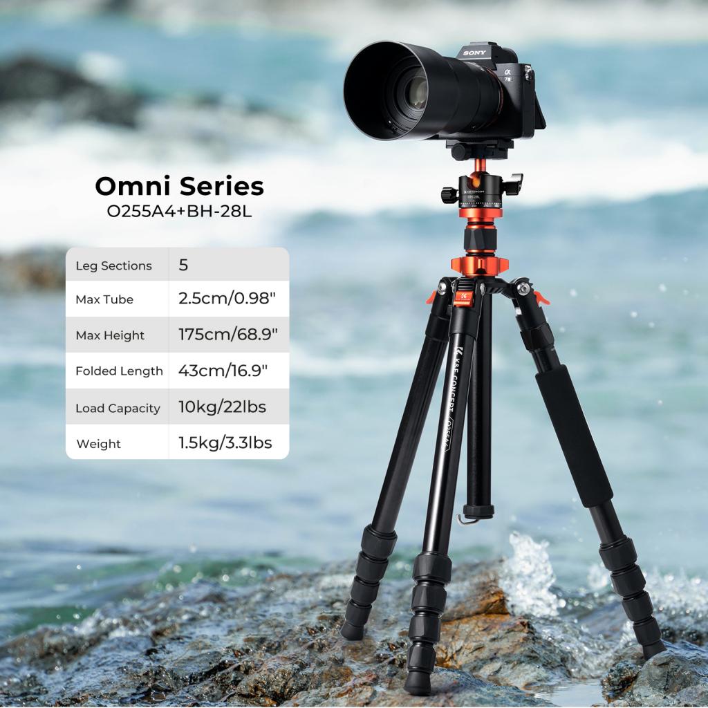 Kompaktní foto a video stativ s kulovou hlavou K&F Concept K255A4+BH-28L