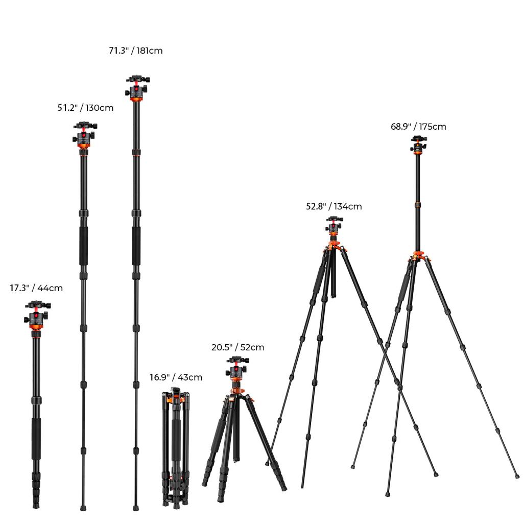Kompaktní foto a video stativ s kulovou hlavou K&F Concept K255A4+BH-28L