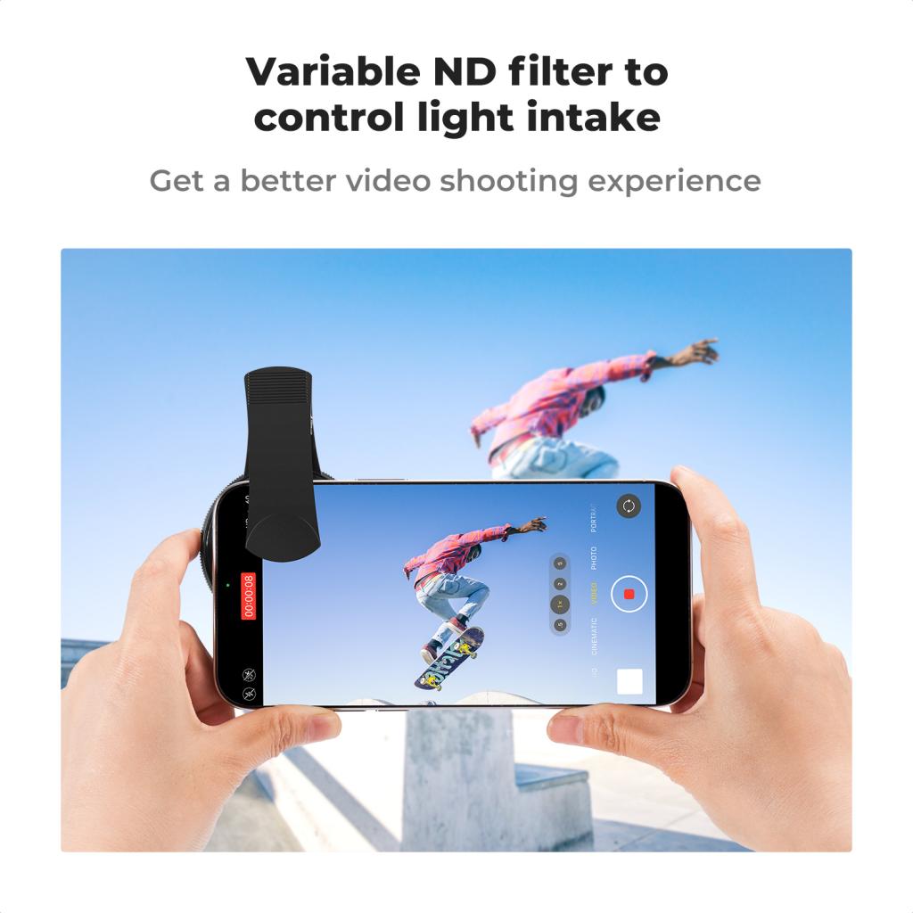 K&F Concept Proměnlivý ND filtr s klipem pro mobilní telefony