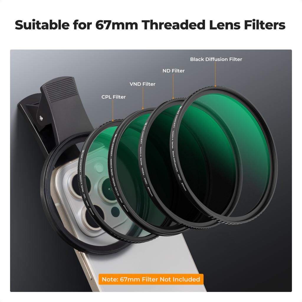 K&F Concept držák filtrů 67mm pro mobilní telefony
