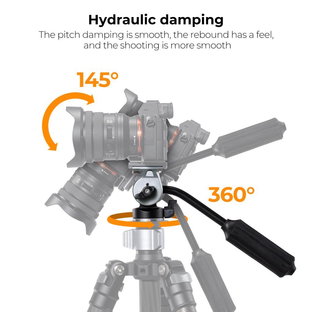 Kompaktní hydraulická stativová hlava K&F Concept FH-02