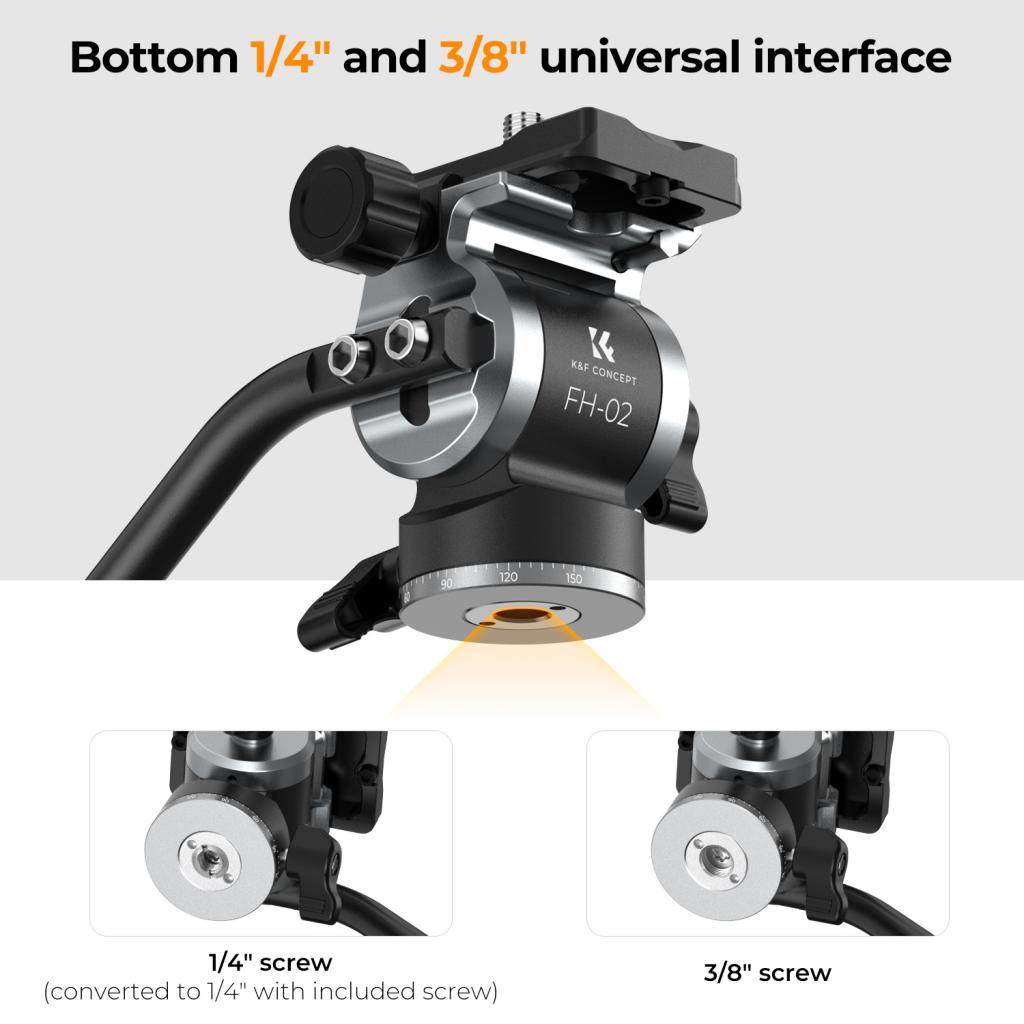 Kompaktní hydraulická stativová hlava K&F Concept FH-02
