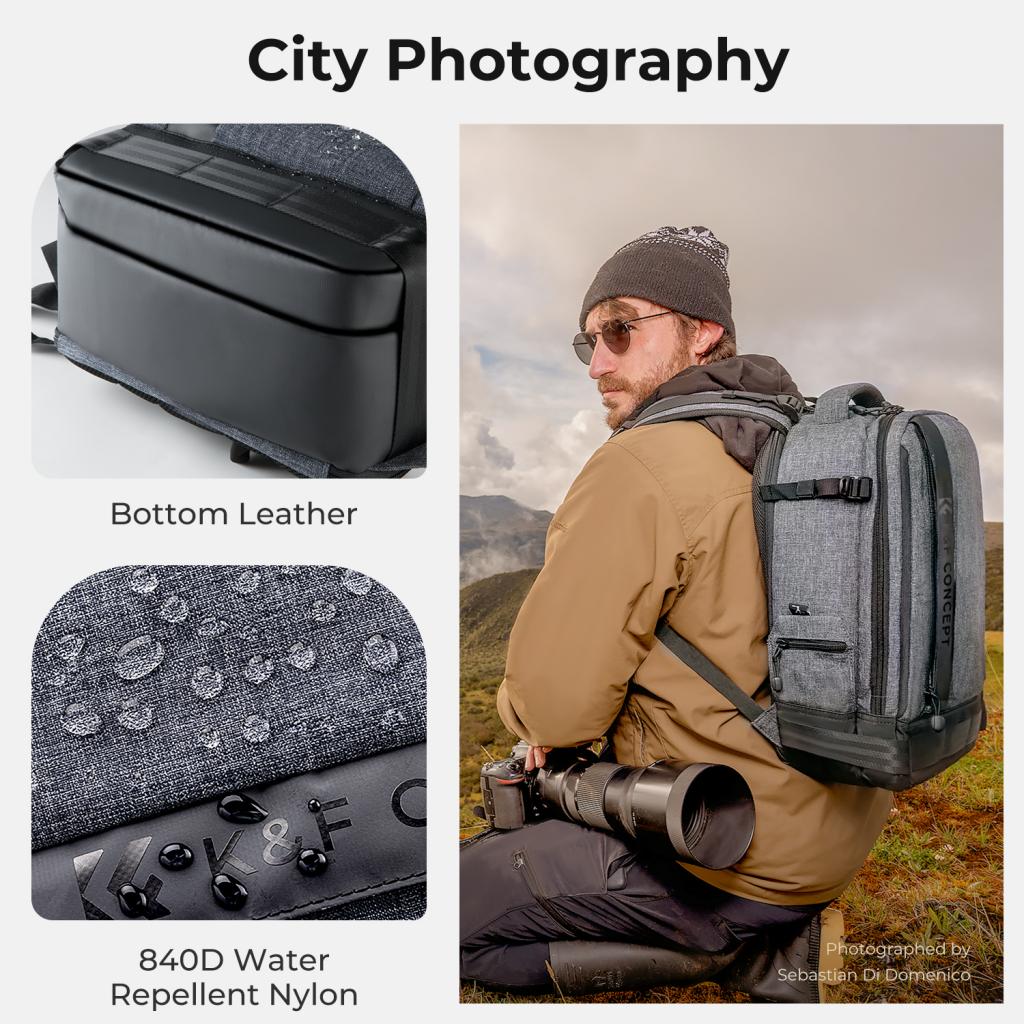 K&F Concept foto batoh 18L Nature Wander 04 šedá