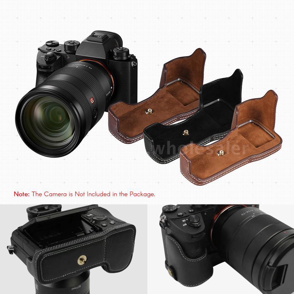 Kožené pouzdro pro SONY Alpha A7 III světle hnědé