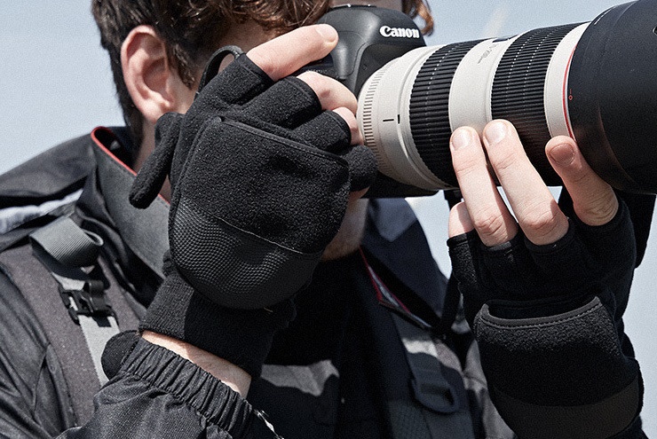 FLEECOVÉ RUKAVICE pro fotografy velikost L