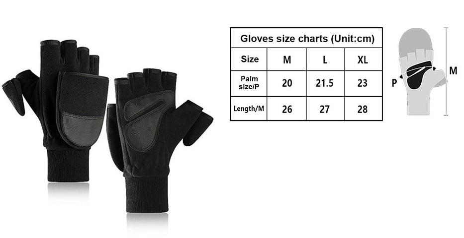 FLEECOVÉ RUKAVICE pro fotografy velikost XL