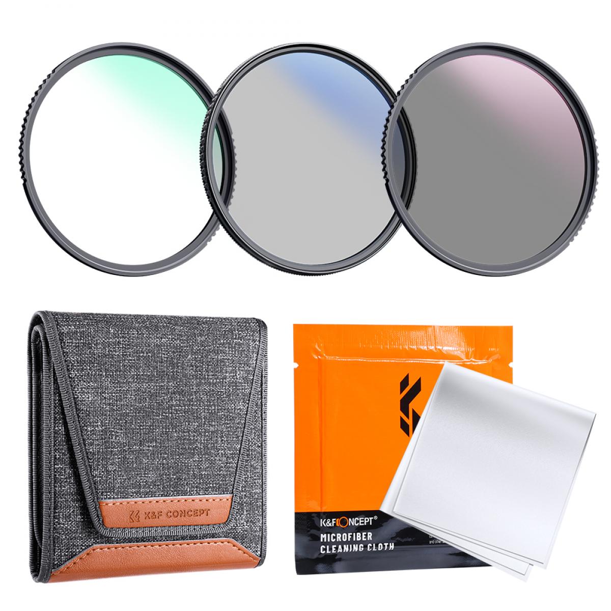 K&F Concept Sada filtrů MCUV+CPL+ND4+pouzdro s utěrkou 77mm