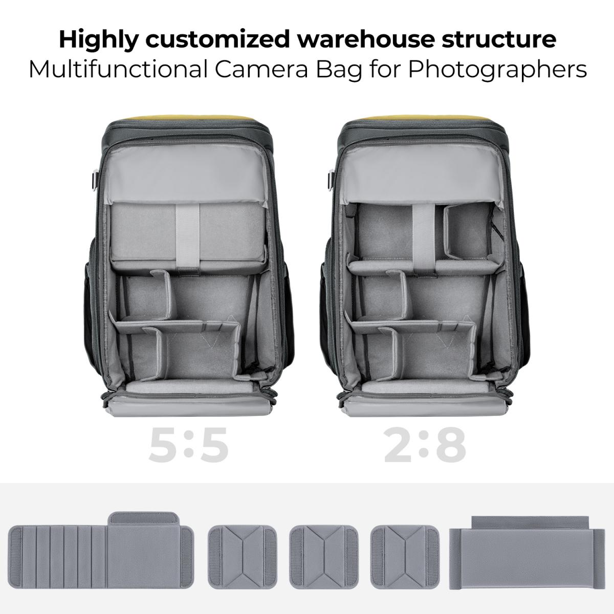Modulární fotobatoh K&F Concept Camera Alpha Backpack Air 25l žlutý