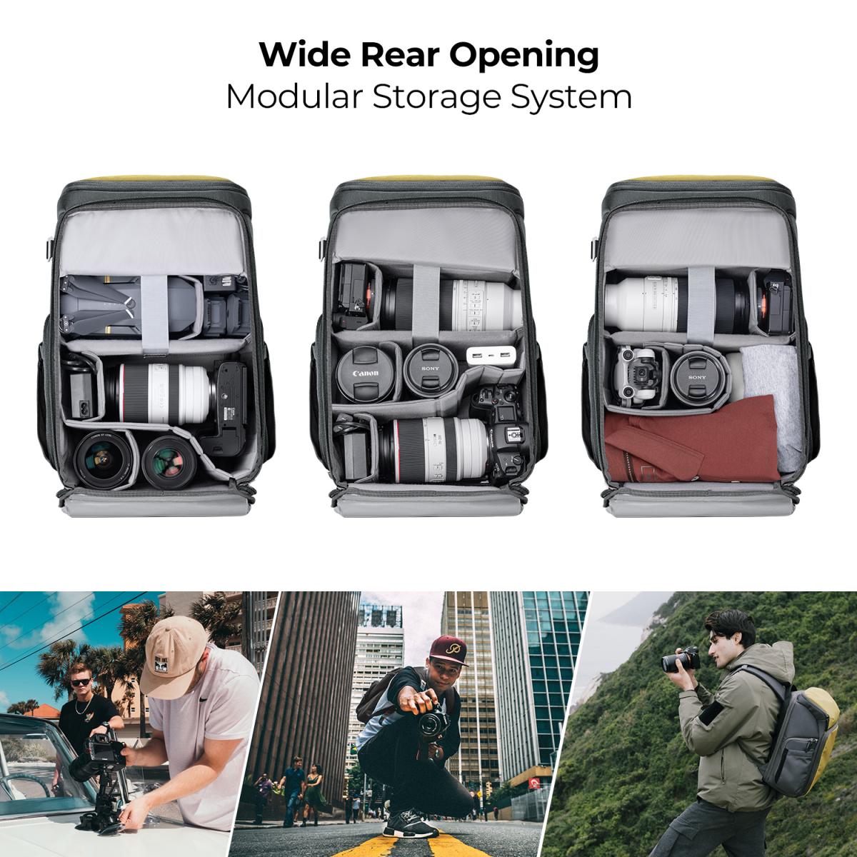 Modulární fotobatoh K&F Concept Camera Alpha Backpack Air 25l žlutý