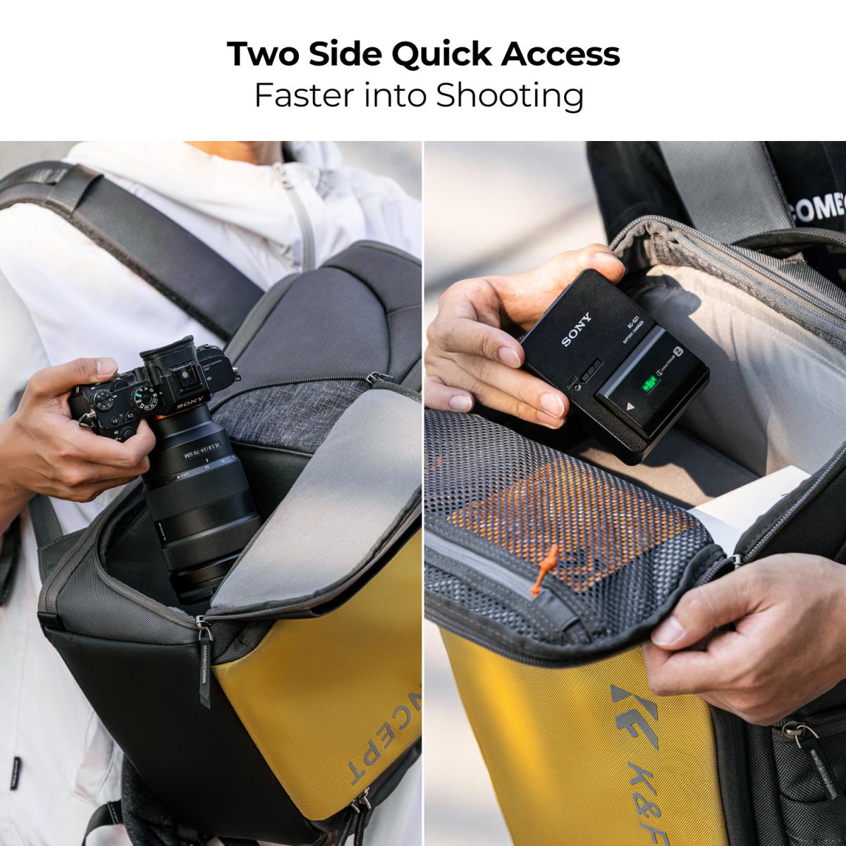 Modulární fotobatoh K&F Concept Camera Alpha Backpack Air 25l žlutý