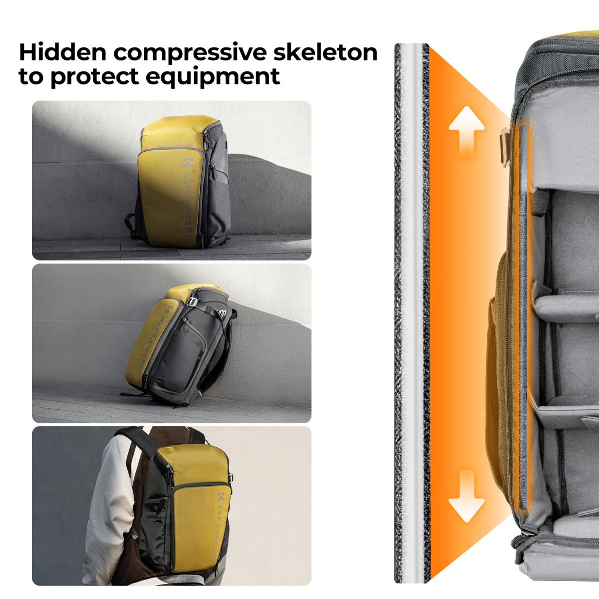Modulární fotobatoh K&F Concept Camera Alpha Backpack Air 25l žlutý