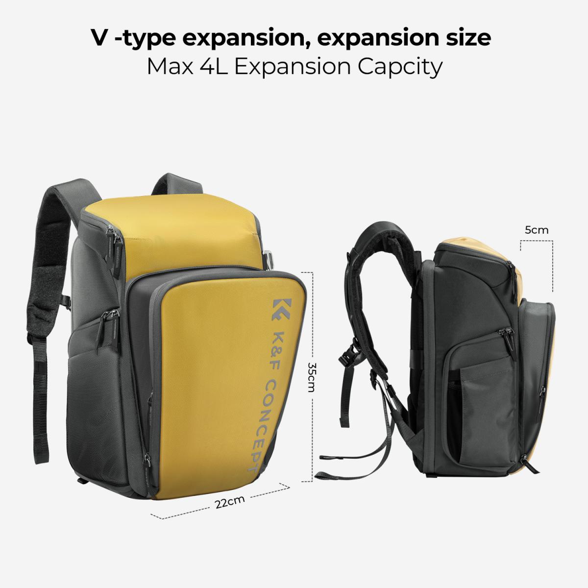 Modulární fotobatoh K&F Concept Camera Alpha Backpack Air 25l žlutý