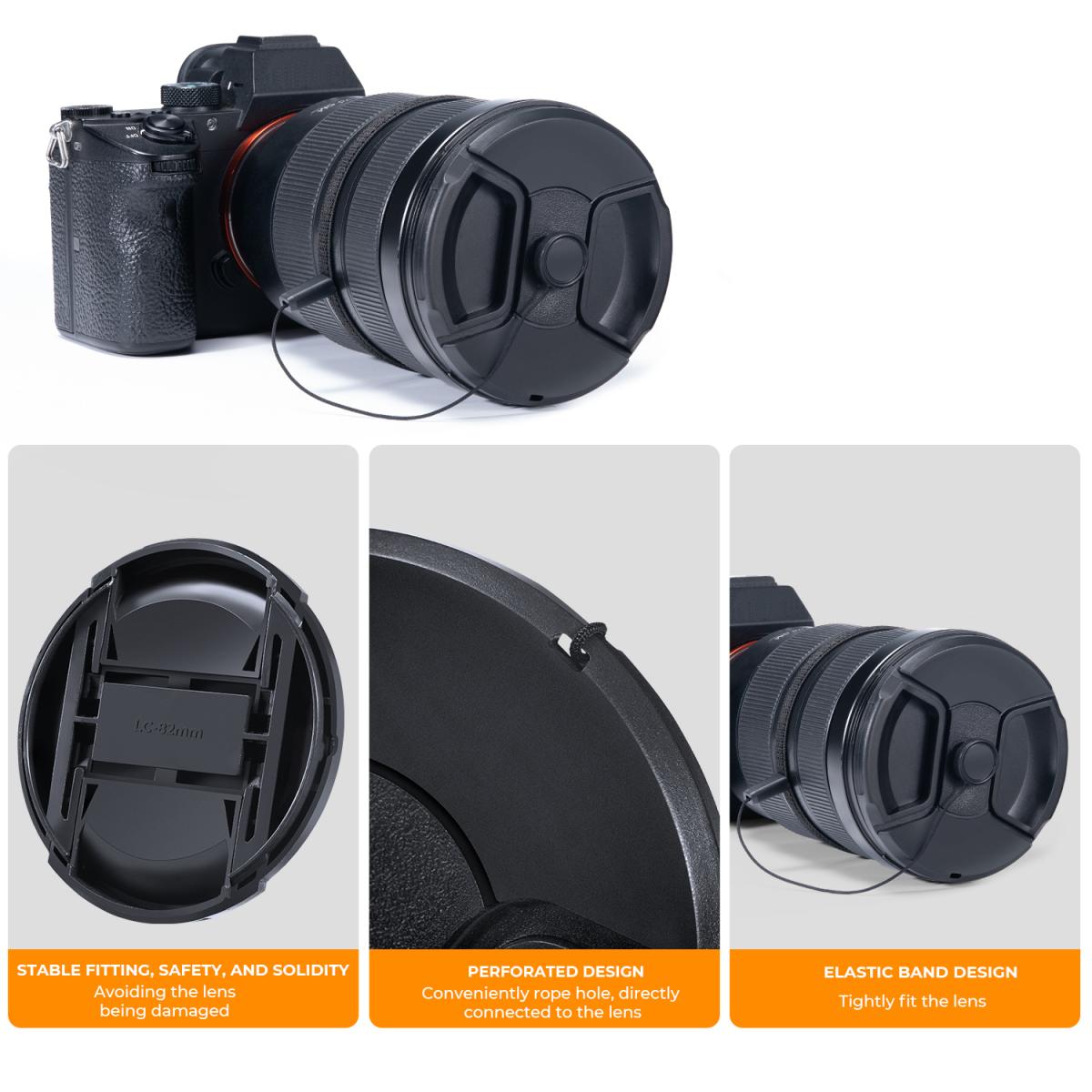 K&F Concept set krytky na objektiv 77mm