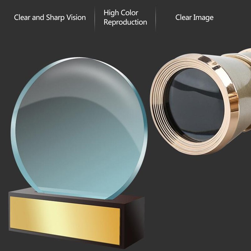 Divadelní kukátko 3x25 bronzovo zlaté s držátkem