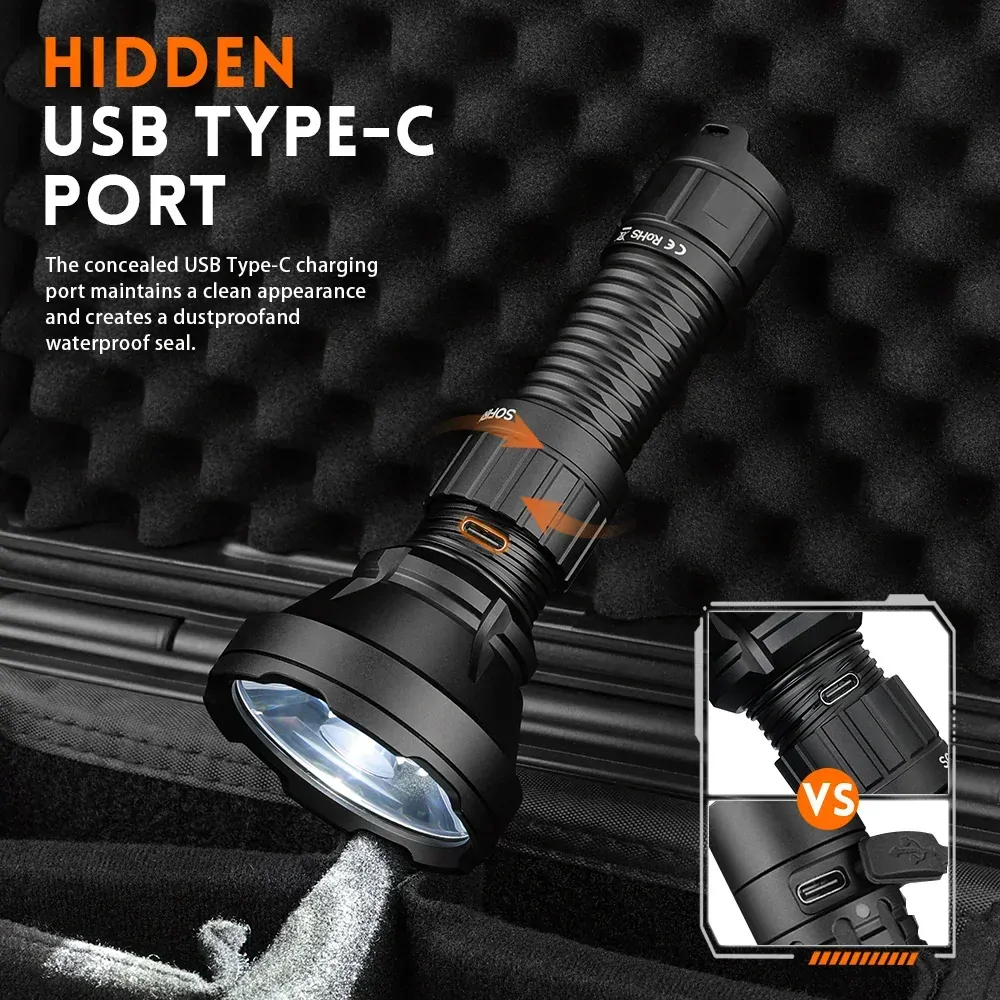 Nabíjecí taktická výkonná svítilna Sofirn SF26, 2000 lumenů, s akumulátorem