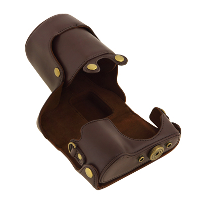 Kožené pouzdro pro fotoaparát Samsung NX300 hnědé