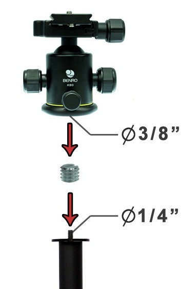 Kovová redukce z 1/4" na 3/8"