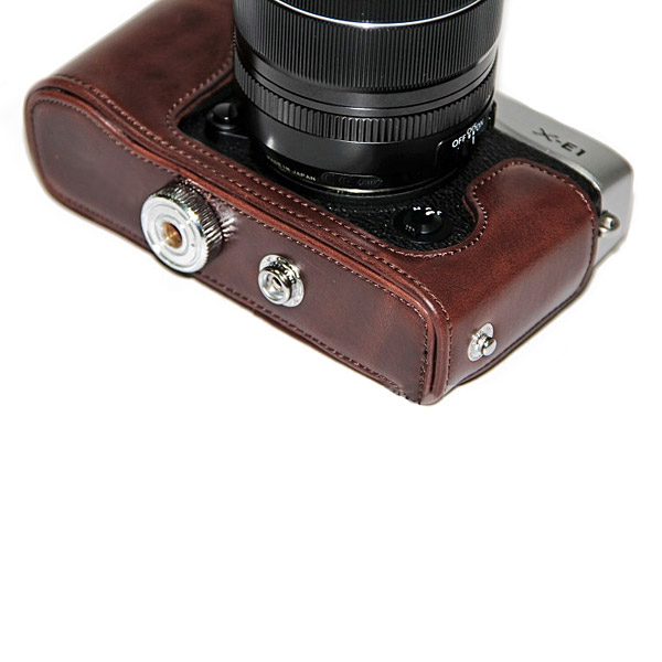 Kožené pouzdro pro fotoaparát FujiFilm Fuji X-E1 hnědé