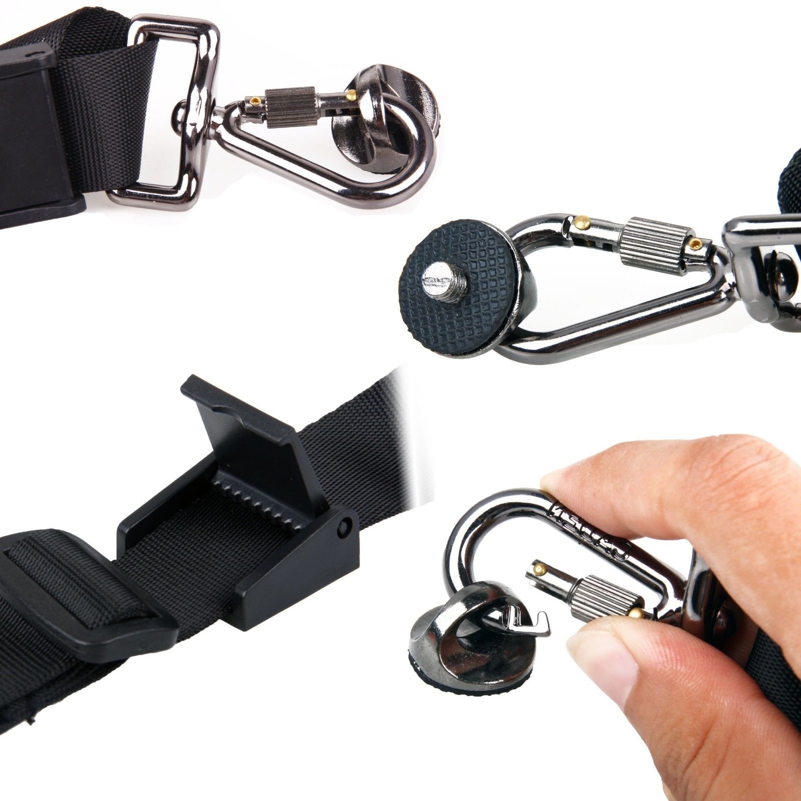 Univerzální černý popruh na fotoaparát Quick Strap