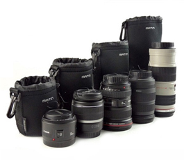 Sada neoprenových pouzder na objektivy