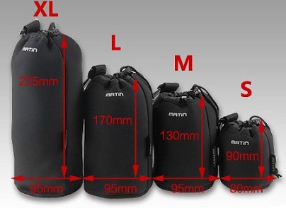 Sada neoprenových pouzder na objektivy