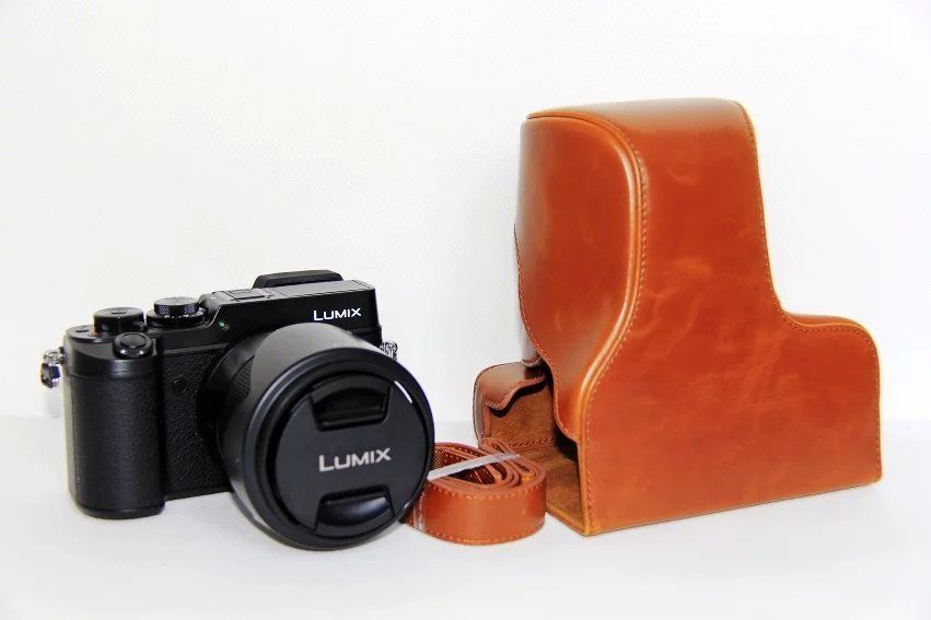 Kožené pouzdro pro PANASONIC LUMIX DMC-GX8 hnědé