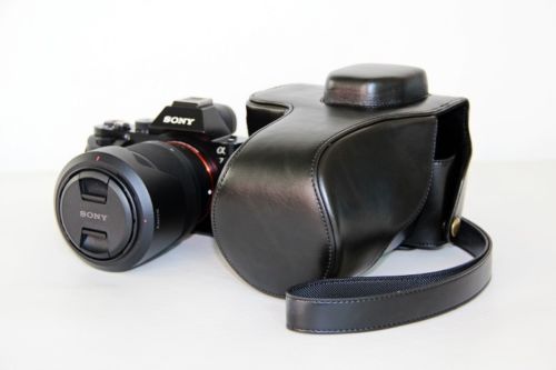 Kožené pouzdro pro SONY ALPHA A7 / A7R / A7S černé