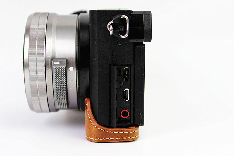 Kožené pouzdro pro SONY ALPHA A6000 / A6300 hnědé