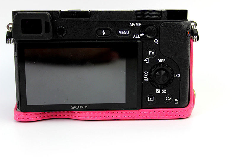 Kožené pouzdro pro SONY ALPHA A6000 / A6300 růžové