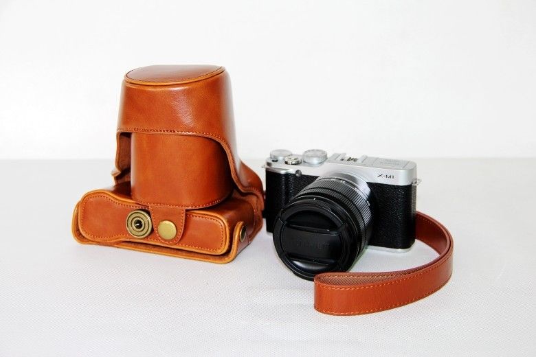 Kožené pouzdro pro FUJIFILM X-A2 hnědé