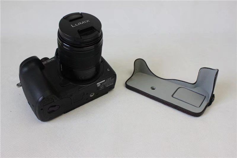 Kožené pouzdro pro PANASONIC Lumix DC-GH5 černé