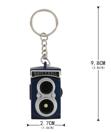 Mini model dvouoké zrcadlovky s LED svítilnou modrý